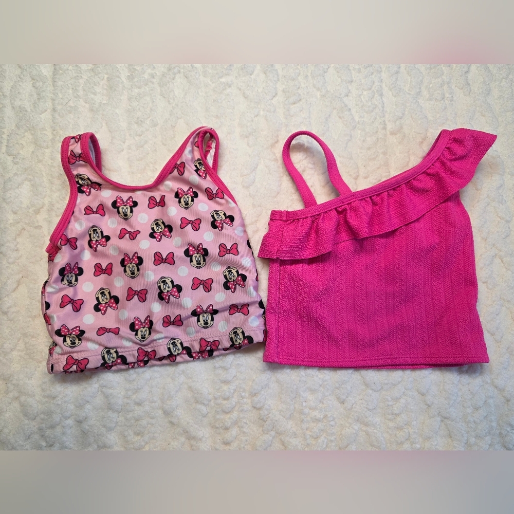Toddler Girls Swim Top Bundle 3T Minnie Wonder Nation Pink